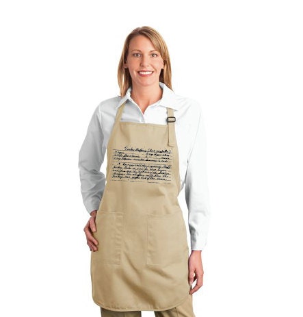Customize an Apron with Family Recipes in Original Handwriting