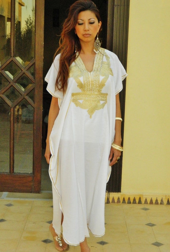 Caftan Kaftan Maxi Dress Marrakech Style White by MaisonMarrakech