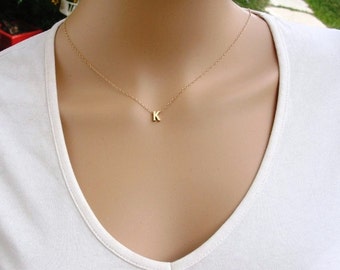 Initial Necklace, Personalized Initial necklace, Initial Gold Necklace, Gold filled Initial, Mini Initial Necklace, Monogram Gold Necklace
