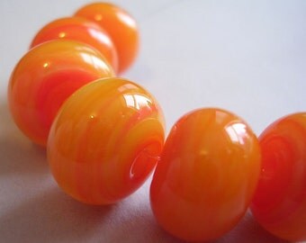 Lampwork Beads Orange Glass Handmade Ericabeads Orange Marmalade 2 (6)