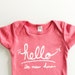 Hello I'm New Here - Funny text baby gift (6-12 mo - coral)