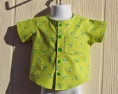Bugs of Green Toddler Boy Button Shirt, Size 12 Months