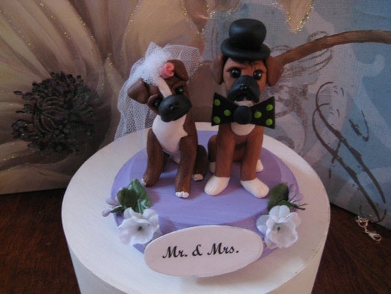 Wedding Cake Topper With Boxer Dog Wedding Cake Topper With Boxer Dog