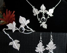 Ivy Leaf Rustic Woodland Wedding Se t Bracelet Necklace, Earrings with ...