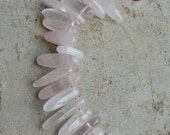Minas Gerais. Pink Rose Quartz Chips Asymmetrical Multi Chain Necklace