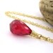 CLEARANCE Red Topaz Necklace 14k Gold Fill Valentine Jewelry Romance Fashion Gemstone - Luxe Minimalist Jewelry - No. 9
