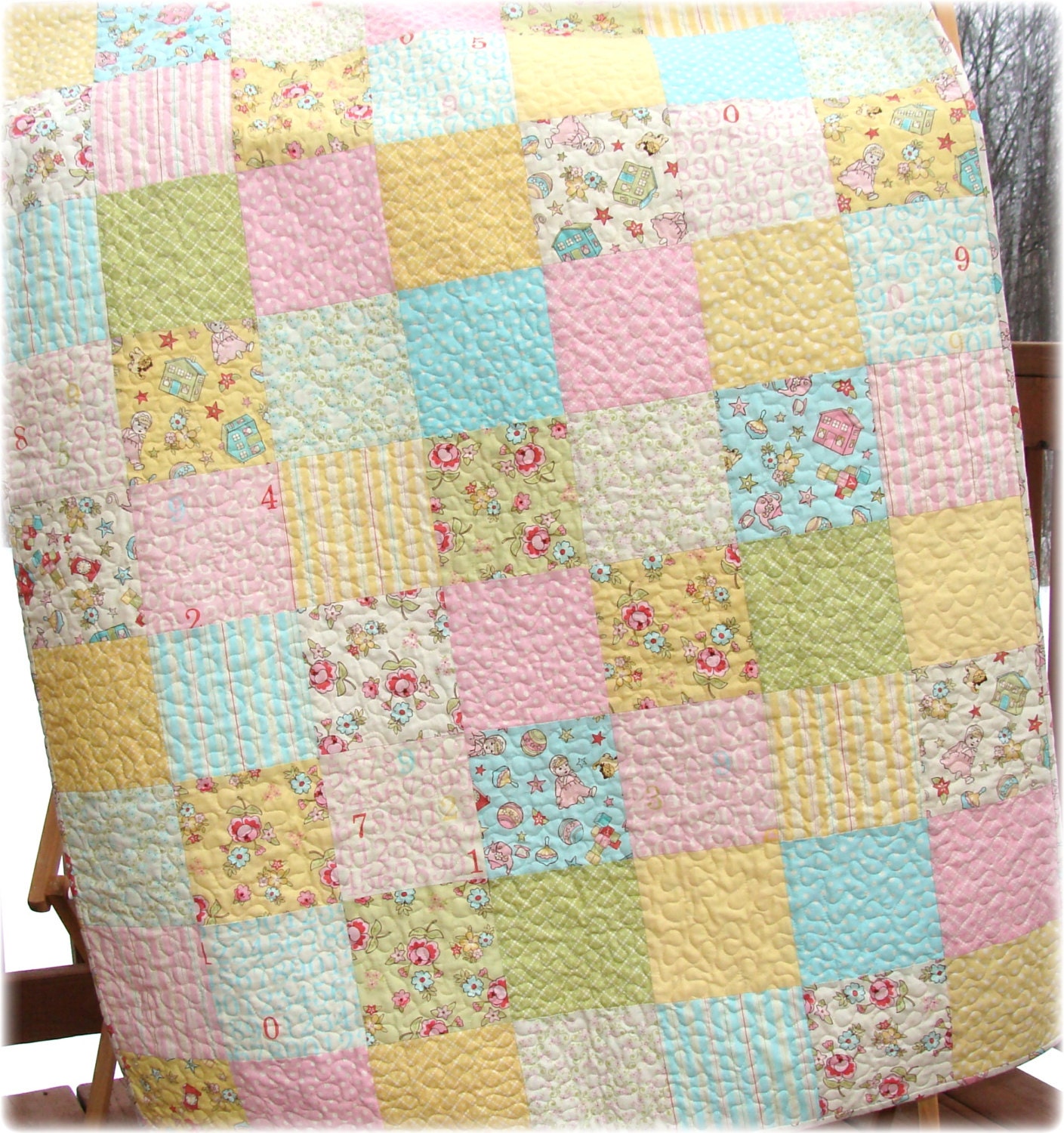 baby blanket baby boy Patchwork Girl bedding nursery pastel Quilt Baby