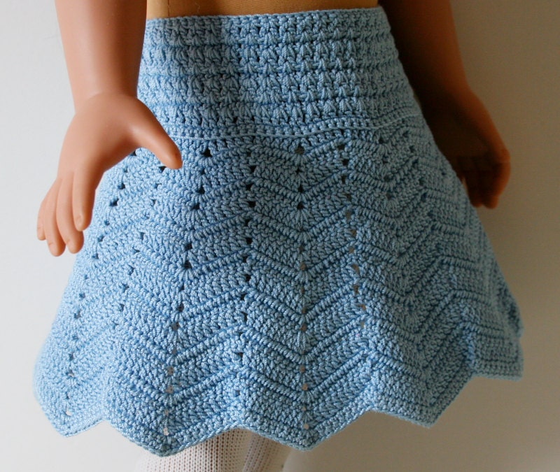 Crochet Chevron skirt pattern for 18 and American girl