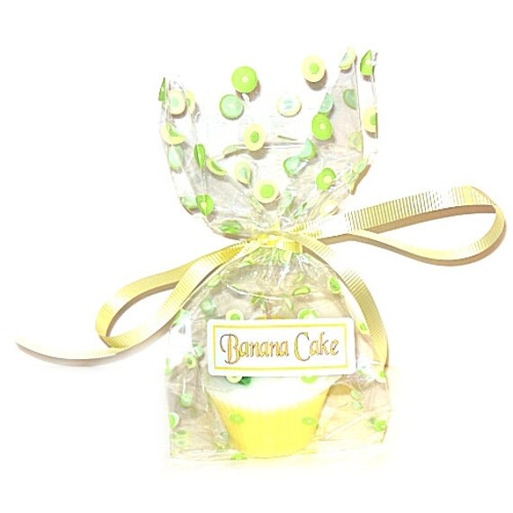 Banana Cake Cupcake Candle Bakery Scent Yellow Rose Decoration