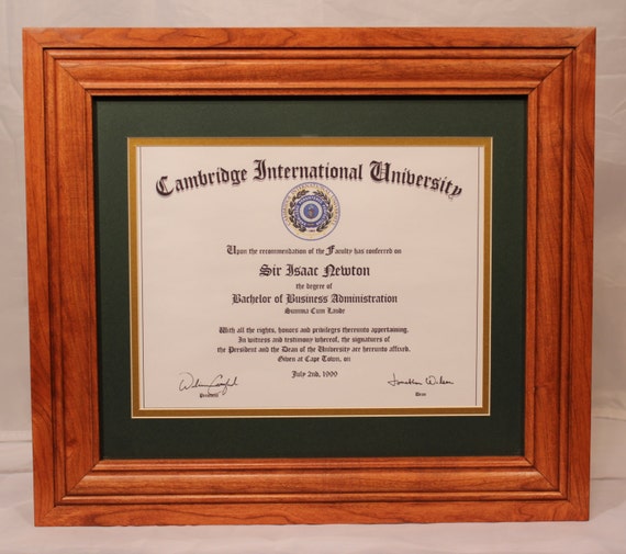 Diploma frame for standard sized diplomas solid by harvestwoods