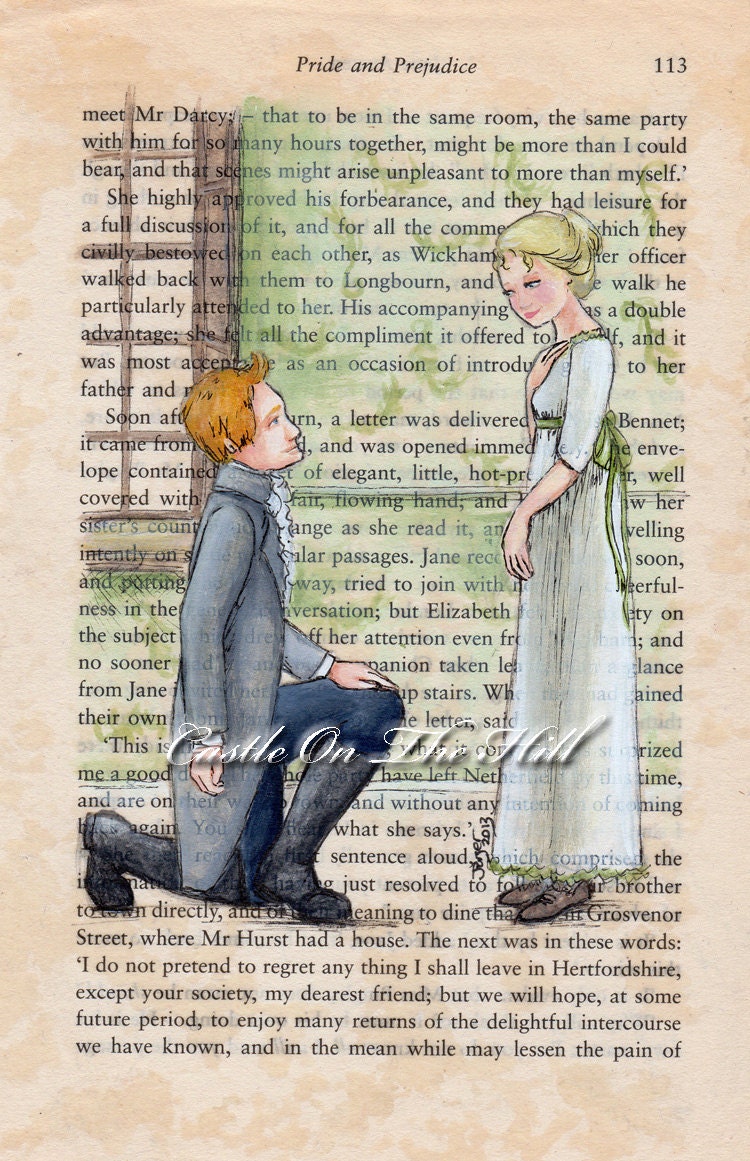 Jane Austen Jane and Mr Bingley Pride and Prejudice Print