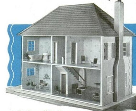 Items Similar To Vintage Dollhouse Plans - Instant Delivery On Etsy