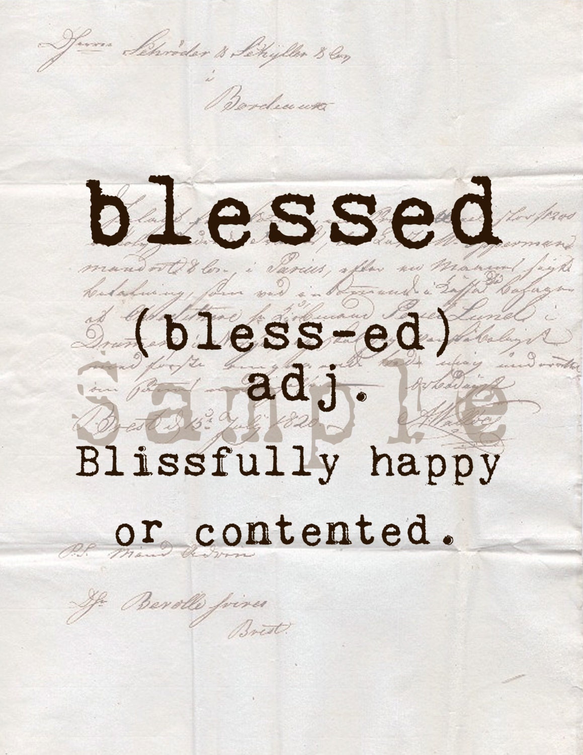 Blessed definition Image transfer Instant download by TiffanyJane