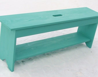 Entryway Bench Wood Bench Storage Bench Coffee Table Shoe Boot Storage Bedroom Bedroom Seating Painted Furniture Cottage Beach Custom