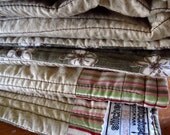 Quilt, single bed, handmade, gold, olive, khaki, cream, DaisyGold by melanie j cook, for wiccked