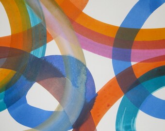 Overpass l original contemporary abstract painting on paper