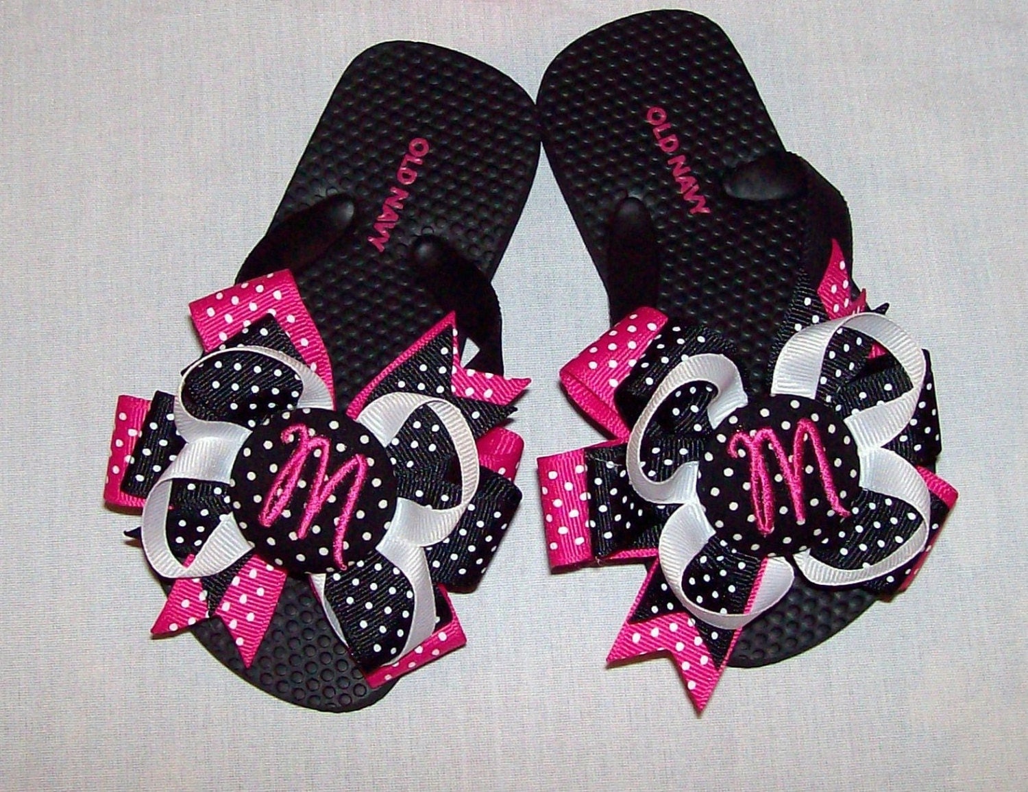 Minnie Mouse Black and Hot Pink Polka Dot Ribbon by thesewprincess