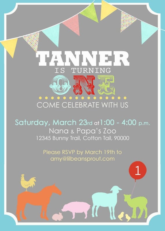 Items similar to Petting Zoo Birthday Printable Invitation on Etsy