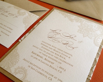 Vintage Lace- Wedding invitation