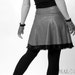CUSTOM short skirt - beige and hot pink floral linen/viscose and lace