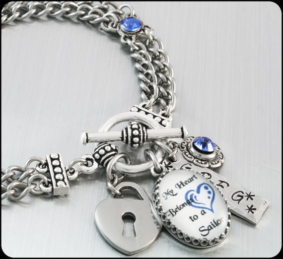 Military Charm Bracelet Military Jewelry by BlackberryDesigns