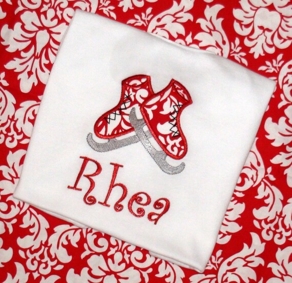 Personalized Ice Skate birthday shirt Girls by sewcutecreations