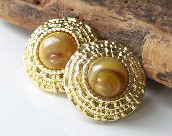 REDUCEDVintage Faux Plastic Earrings, Vintage Gold Plastic Earrings, Vintage Faux Gemstone Earrings, Vintage Jewelry, Etsy, Etsy Jewelry