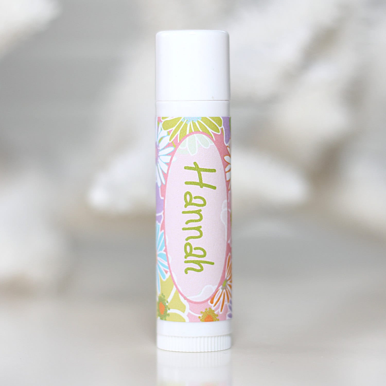 Personalized Lip Balm Stickers FLOWERS Custom Chapstick