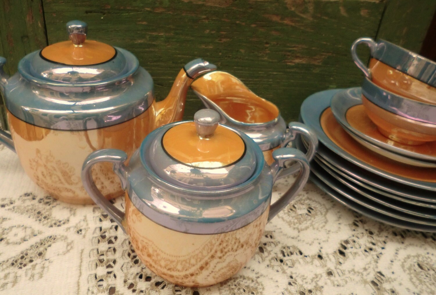VINTAGE Luster Ware TEA SET