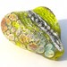 Spiral Earth Stone Heart-Electric Lime- Handmade lampwork glass bead small heart focal in matte electric lime green with stone texture