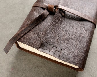 Personalized leather journal notebook / Personalized Journal / Personalized Sketchbook / 200 Page 6x8 Leather Journal or Sketchbook