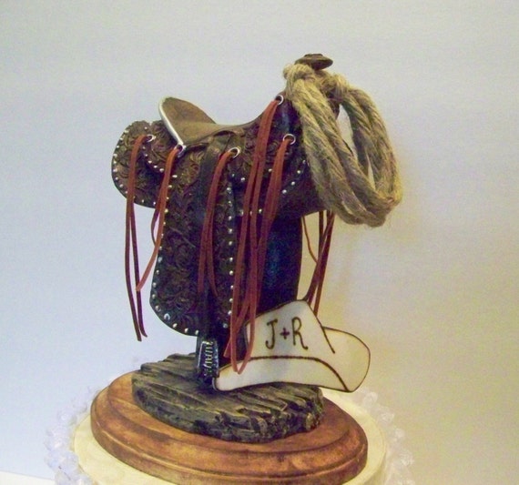 Western Saddle Cake TopperGrooms Cake TopperWedding cake