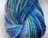 Hand painted yarn 50g blue turquoise green by SpinningStreak