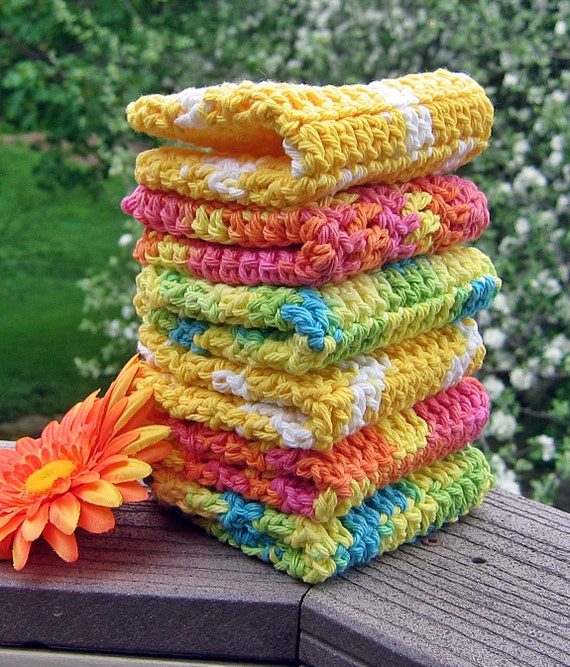 Items similar to Crochet Dishcloths, Washcloth, Handmade Bath