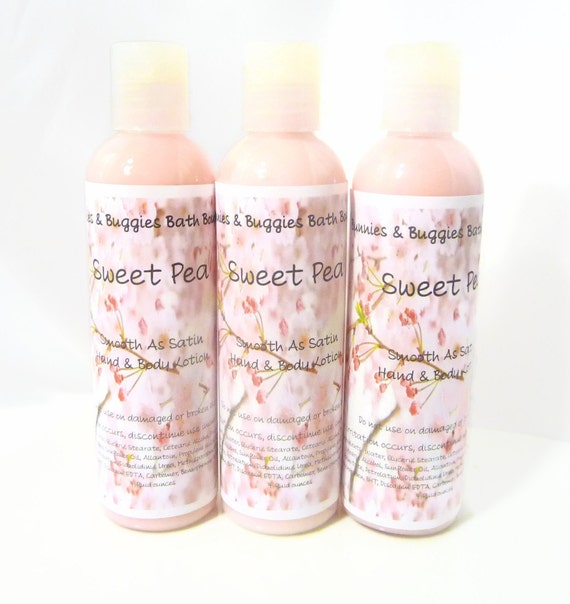 Sweet Pea Smooth As Satin Hand and Body Lotion 4 Ounce Bottle