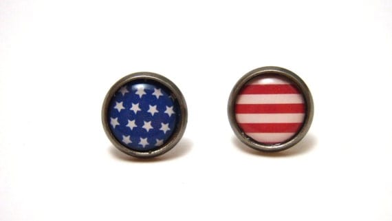 American Flag Studs from NightsRequiem on Etsy