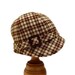 Wool Cloche Hat in Chestnut Brown Plaid - Women's Cloche Hat - Made to Order in Your Size