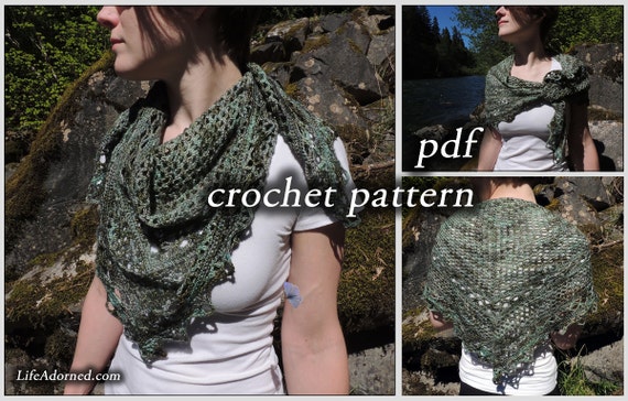 Crochet Pattern pdf - Over the Willamette Scarf or Shawl
