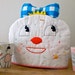 Tea cozy, linen cosy, hand embroidered artwork, home decor, Molly in the middle