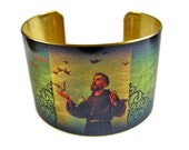 SAINT FRANCIS of Assisi prayer Cuff Bracelet St. francis brass or stainless steel SAINT FRANCIS of Assisi prayer Cuff Bracelet St. francis brass or stainless steel