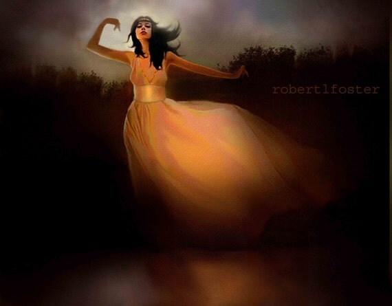 lady art print, painting, fantasy, dancer, dancing, Lake Dancer