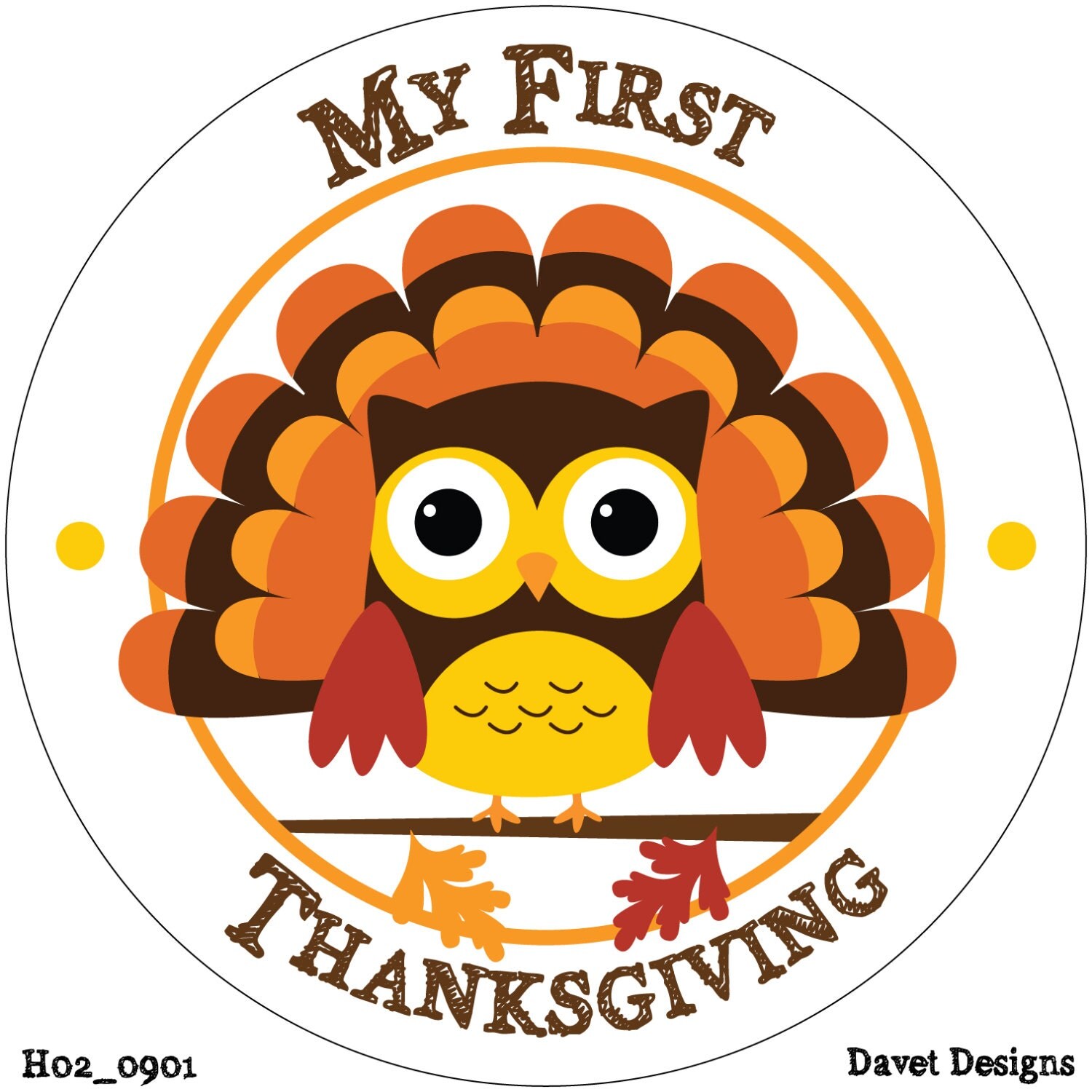 My First Thanksgiving Holiday Baby Waterproof Glossy Sticker