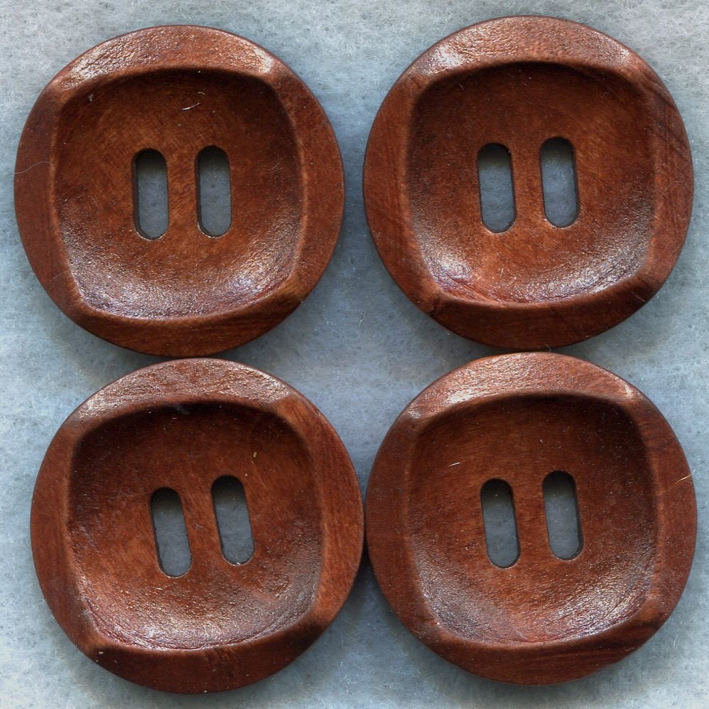 Rusty Brown Wood Buttons Wooden Buttons 30mm 1 1/4 inch Set
