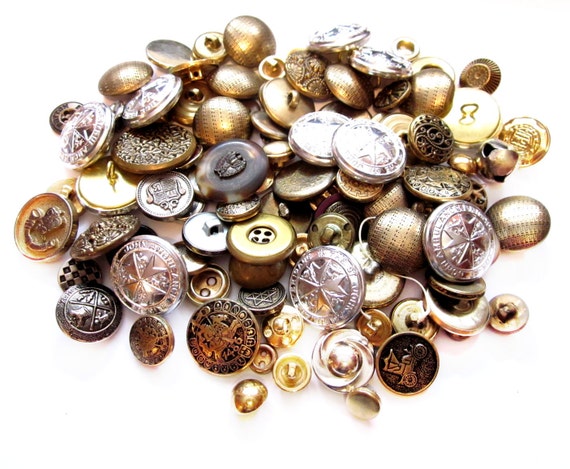 100 Vintage Metal Buttons Sewing Lot By VintagePennyLane On Etsy