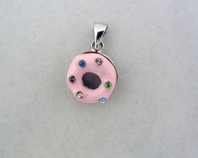 Fun Pink Epoxy Donut Pendant