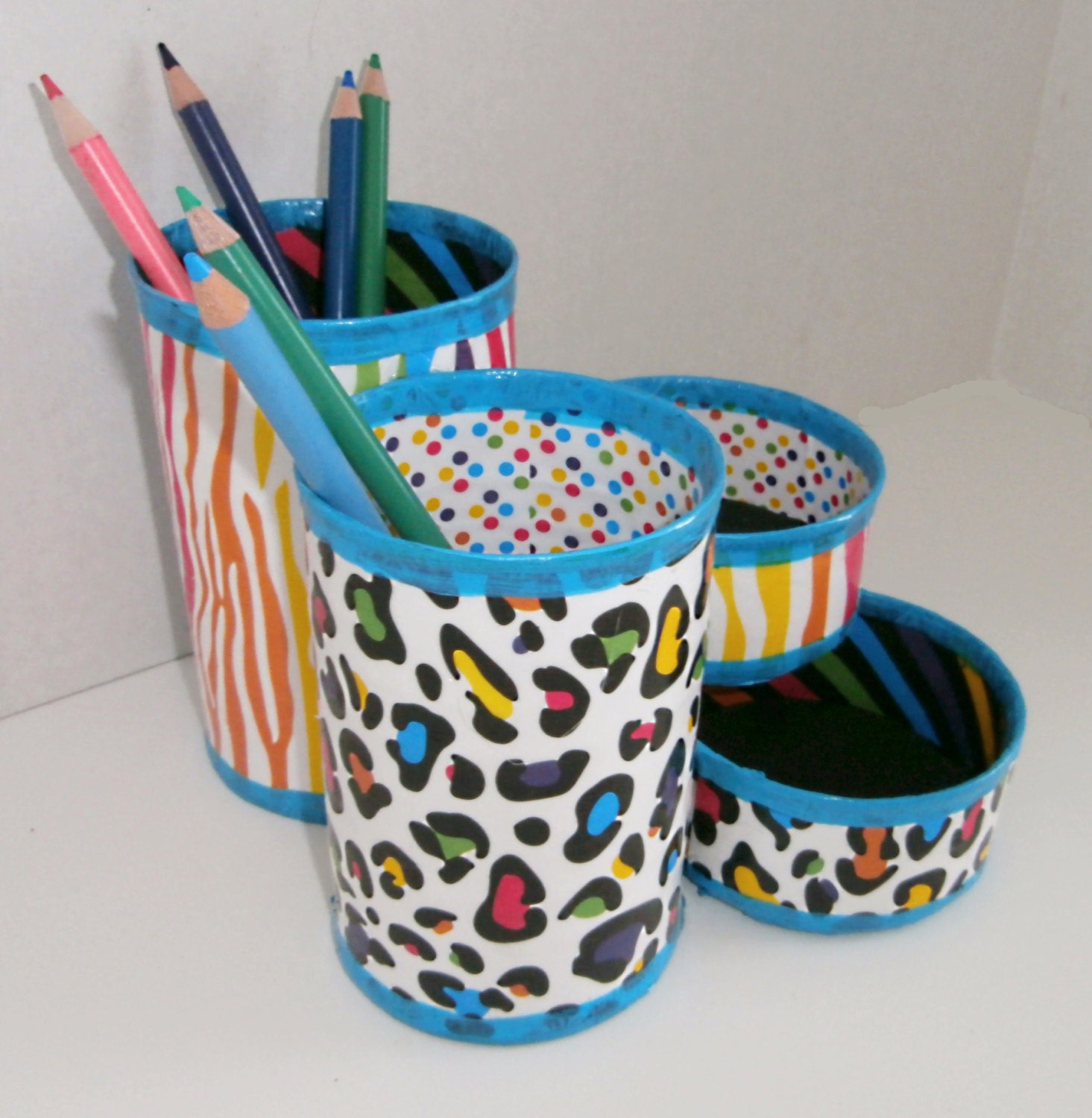 Desk Organizer / Pencil Holder made from upcycled by GroovyCool