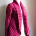 hand knit cardigan MIA with pockets draped back high fashion design
