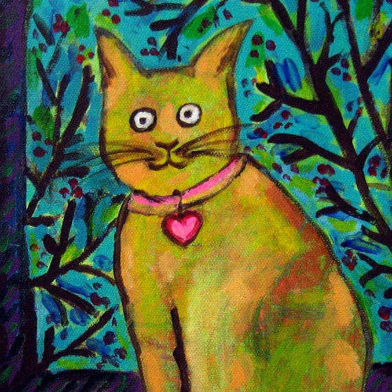 Chat de Matisse Matisse's Cat Original 8X10 by TamarHammersArt