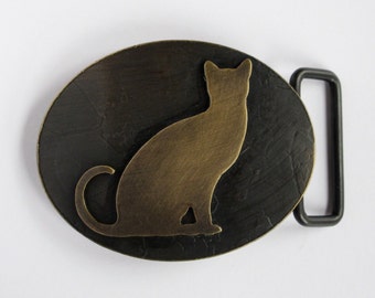 Brass Cat Belt Buckle