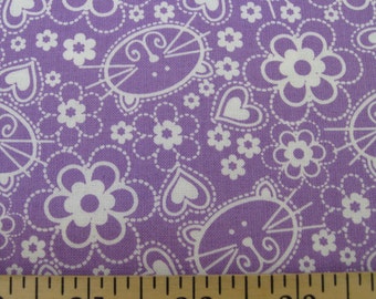 Fat Quarter- Cute Kitty cat on lavender by Michael Miller Fabrics CX5190-Orchid